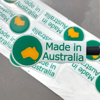 Etiqueta de Origen Personalizada para Marca de Producto, Hecho en Australia, Adhesivos con Mapa de País en Forma de Domo, Adhesivo de PU