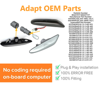 Meilleur prix lentille transparente LED clignotant latéral pour BMW E90 E91 E92 E93 E46 E53 E60 E61 X3 E83 E84 E81 E82 E87 E88