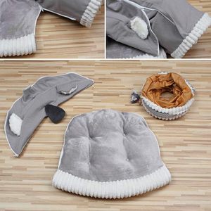 2025 Hot Bán 2-in-1 tương tác ráp có thể gập lại Mèo Đường hầm ống theo dõi đồ chơI mèo giường đường hầm - Product Image 4