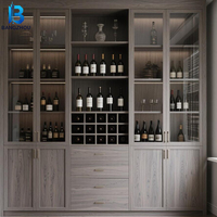 Armoire à vin minimaliste de style européen personnalisée avec portes en verre pour chaise de salle à manger dans les ensembles de meubles de salon