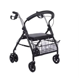 Aluminum Light Weight Upright <b>Rollator</b> <b>Walker</b> With Padded Arm And Backrest And Seat For Adult <b>Walker</b> <b>Rollator</b> - Product Image 1