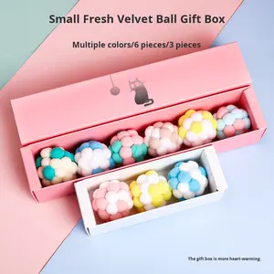 Miao in Stock in scatola <span class=keywords><strong>gatto</strong></span> e cane Macaron colore peluche palla mordente giocattolo da masticare con campana per alleviare l'ansia - Product Image 4