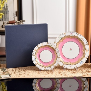 European style luxury large and small plate <b>set</b> of <b>8</b>+ 10 inches <b>for</b> home use - Product Image 5