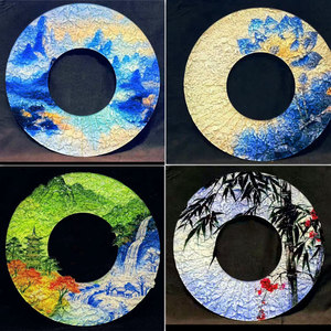 แผ่นอะคริลิคตกแต่งจานซาชิมิรูปทรงกลม ลายน้ำผึ้งและรสหวาน สไตล์จีนใหม่ สำหรับตกแต่งอาหารเย็นในโรงแรม - Product Image 4