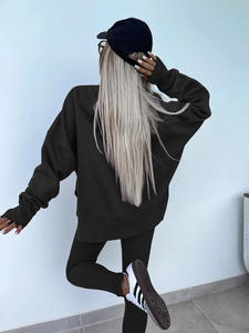 <span class=keywords><strong>Tuta</strong></span> da Allenamento Casual da <span class=keywords><strong>Donna</strong></span> in 2 Pezzi, <span class=keywords><strong>Pantaloni</strong></span> Larghi e Felpa Corta con Cappuccio, Traspirante e ad Asciugatura Rapida - Product Image 3