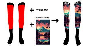 Chaussette de compression montante personnalisée pour moto, automne 2026, avec protection <span class=keywords><strong>genouillère</strong></span>, pour Enduro, <span class=keywords><strong>Motocross</strong></span>, Sport et Course, en Spandex/Nylon - Product Image 3