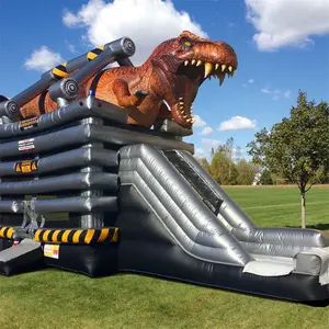 Şişme atlama kalesi dinozor sıçrama açılan ev t-rex sıçrama ve slayt açılan