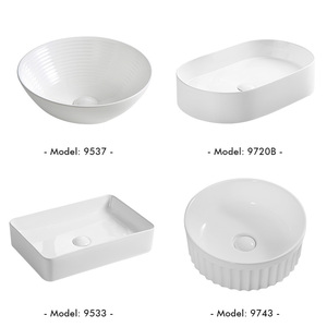 Sang trọng vuông hình chữ nhật màu trắng sứ phòng tắm gốm Vanity tàu chìm trên truy cập nghệ thuật rửa lưu vực với thiết kế hiện đại - Product Image 5