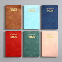 Cuaderno de diario con logotipo personalizado, cuaderno A5 de tapa dura de cuero PU texturizado con Pegatina autoadhesiva