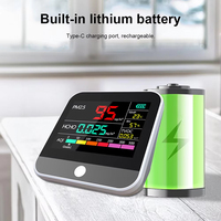 Détecteur de formaldéhyde 8 en 1, analyseur HCHO PM2.5 TVOC, compteur de diagnostic de la poussière, moniteur de qualité de l'air