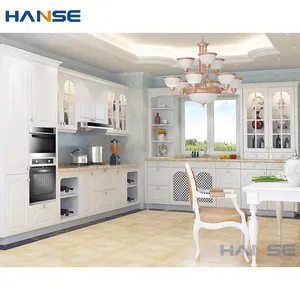 מודרני אוכל חדר להרכבה עצמית מטבחים ארון סט עיצוב מוכן לשמוש לבן pvc קצף לוח עץ מטבח ארונות - Product Image 1