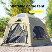 Tente dôme gonflable double couche imperméable avec grand auvent pour 4 saisons, tente familiale de luxe pour l'extérieur