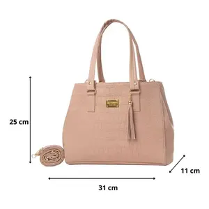 Sac à main pour femme Fana Ileana, motif alligator, grande capacité, fermeture ouverte, doublure en PU métallique, usage quotidien décontracté - Product Image 3