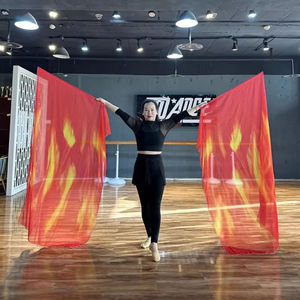 Nuevo Estilo <span class=keywords><strong>de</strong></span> <span class=keywords><strong>Disfraz</strong></span> <span class=keywords><strong>de</strong></span> Danza del Vientre para Mujer, Velo Degradado Rojo para Actuación con Bandera <span class=keywords><strong>Egipcia</strong></span>, Accesorio <span class=keywords><strong>de</strong></span> Escenario, Talla Única - Product Image 1