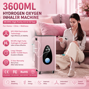 Générateur d'hydrogène inhalable 3600 ml SPE PEM, appareil d'inhalation de gaz H2 pur à 99,99 % pour la thérapie bien-être - Product Image 1