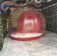 Globe à neige gonflable géant de Noël de taille humaine avec tunnel pour la décoration