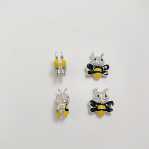 ลูกปัดโลหะผสมรูปผึ้ง 25x28x13 มม. ประดับเพชร สำหรับงาน DIY เครื่องประดับตกแต่ง สายคล้องโทรศัพท์ และอุปกรณ์ตกแต่งกระเป๋า - Product Image 3