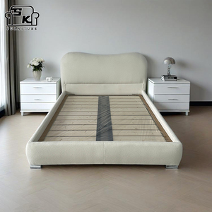 SUKE Moderner mittelgroßer Bett rahmen mit Holzstruktur und Metall bett beinen, geeignet für den Einsatz in Schlafzimmern und Hotelzimmern - Product Image 3