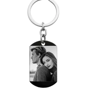 Oneway Schlüssel anhänger Schlüssel ring Foto druck Liebhaber Sublimation Paar Schlüssel bund Benutzer definiertes Logo Valentinstag Geschenk