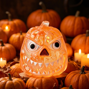 En stock : Jouet anti-stress à presser en forme de tête de citrouille fantôme d'Halloween, rempli de maltose, pour la vente au détail en magasin - Product Image 4