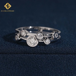 Bague ZUANFA JEWELRY s925 NGTC avec diamant de laboratoire, sertissage à bulles, pour femme - Product Image 5