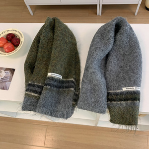 Maiokoto Studio Wool Blend Scarf Women Autumn Winter Soft Warm Thick Neck Warmer Couple Fashion Accessory - Product Image 3