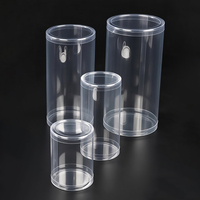 Tubes d'emballage en plastique recyclables, transparents, pour jouets, emballage cadeau, boîte cylindrique en plastique transparent