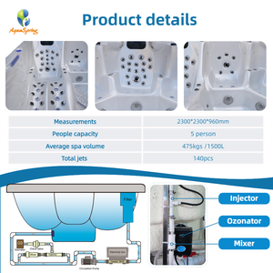 Spa riscaldata all'aperto grande spazio 140 getti di lusso vasca idromassaggio idromassaggio per esterno Balboa jacuzzi vasca idromassaggio per Villa giardino Hote - Product Image 4