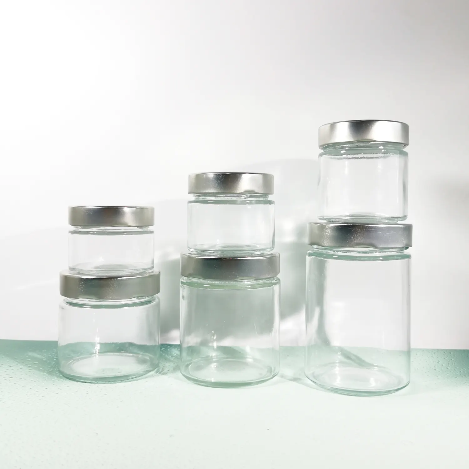 100ml 280ml 500ml Glass Containers Spice Storage Jar For Food Candy Coffee Glass Mason Jar With Metal Lid