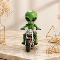 Statue d'alien en résine fantaisie - Alien léger avec signe de la paix pour la maison, le bureau, le bar, la salle de jeux, le bureau, l'étagère, la table de travail, la table basse
