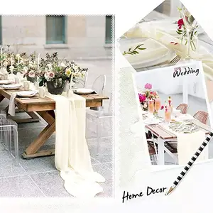 10ft Ngà Voan Bảng Runner 27X120 Inch Lãng Mạn Wedding Runner Sheer Wedding Party Trang Trí