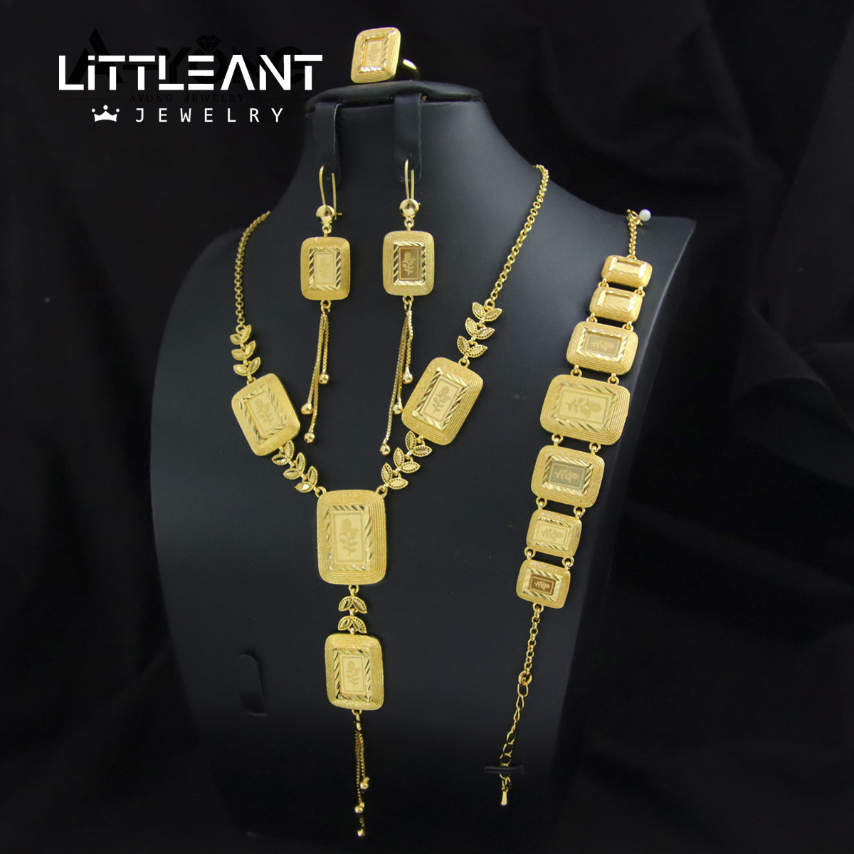 gold plated jewelry 21k set