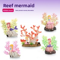 Décor lumineux de récif corallien pour aquarium, simulation de paysage marin, ornement de scène sirène pour aquarium de poissons