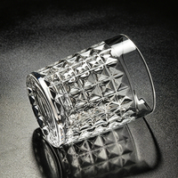Verres à whisky classiques taillés au diamant de 270 ml (9 oz) de qualité supérieure, verres à whisky à base lourde en cristal pour boire du bourbon