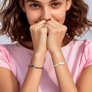 Lovecryst 2 pz/set olio gocciolante coppie bracciali migliori amici farfalla braccialetti regolabili BFF gioielli amicizia regali per bambini - Product Image 5