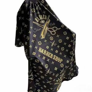 Bata de peluquería retro creativa negra antiadherente para clientes, para peluquería y salón de belleza - Product Image 2