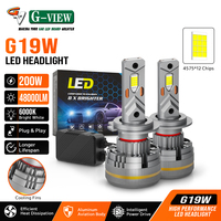 Phare LED H7 H18 G19W 200W 48000LM à alimentation externe 9-60V 6000K, sans erreur Canbus, démarrage instantané pour voiture et camion – Vente directe usine
