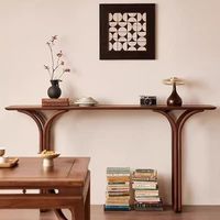 Table console multifonctionnelle en bois massif, rustique moderne, écologique, faite à la main, étroite et robuste, pour salon