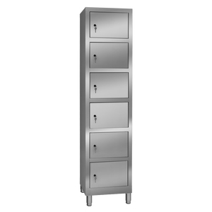 Armadietto di archiviazione moderno in acciaio inox a 6 porte regolabile in metallo per l'officina di casa e ufficio camera da letto Hotel scuola soggiorno uso - Product Image 1