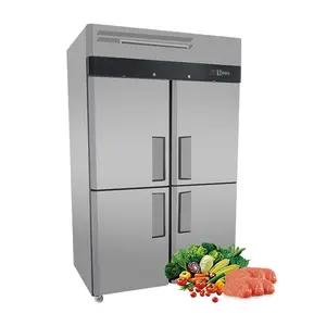 Yoslon Commercial Freezing and refrigerating 4 Door, Stainless Steel Temperature Control Freezer Refrigerated Cabinet/