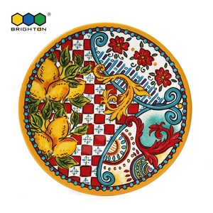 OEM Blanc avec décalcomanie ronde cuisine martelé 8.5 pouces 11 pouces 14 pouces mélamine assiettes et plateaux pour restaurant - Product Image 4