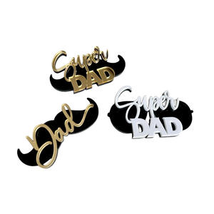 Décoration de cupcakes pour la fête des pères, Super DAD, <span class=keywords><strong>Papa</strong></span>, Meilleur <span class=keywords><strong>PAPA</strong></span>, Décorations barbe et lunettes de soleil, Décoration de gâteau en acrylique en forme de cœur - Product Image 5