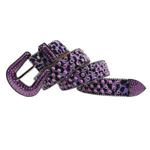 <span class=keywords><strong>Ceinture</strong></span> pour <span class=keywords><strong>homme</strong></span> personnalisée <span class=keywords><strong>BB</strong></span> en strass clouté de cristaux avec boucle en alliage à motif léopard Bling Bling <span class=keywords><strong>Simon</strong></span> Sparkle - Product Image 5