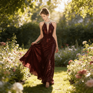 Abito da sposa bordeaux taglie forti |   Elegante Abito da Cerimonia e da Sera per una Celebrazione Sofisticata - Product Image 1