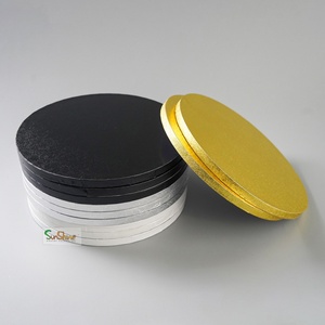Wholesale Thick Cake Drum Board with Round Base White Silver Golden <b>Pattern</b> for Wedding Cakes Food Made From Durable <b>Paper</b> Plate - Product Image 5