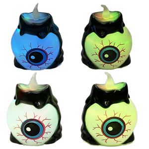 Lampe bougie œil lumineux d'Halloween, décorations pour la fête des fantômes, lampe œil aux yeux colorés avec éclairage par bougie, veilleuse, cadeau - Product Image 5