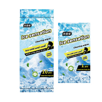 10pcs lingettes humides de nettoyage de refroidissement d'été en paquet unique, lingettes humides à effet de refroidissement de glace de vente directe