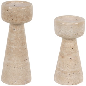 Portavelas de Travertino Beige, Decoración para el Hogar, Piedra Natural, Venta al Por Mayor - Product Image 1