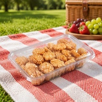 Boîte à pâtisserie en plastique transparent PET recyclable, boîte à dessert jetable pour emporter, contenants pour biscuits, gâteaux