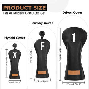 Housse de club de golf personnalisée en cuir avec logo OEM, ensemble de housses pour fers de golf, housse de driver de golf sur mesure - Product Image 2